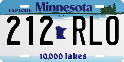 MN license plate 212RLO