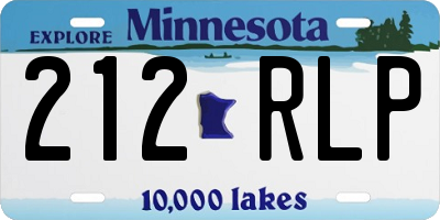 MN license plate 212RLP