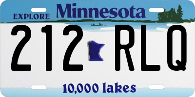 MN license plate 212RLQ