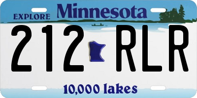 MN license plate 212RLR
