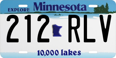 MN license plate 212RLV