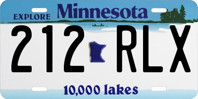 MN license plate 212RLX