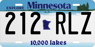 MN license plate 212RLZ
