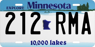 MN license plate 212RMA
