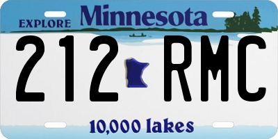 MN license plate 212RMC