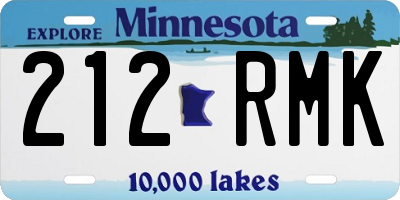 MN license plate 212RMK