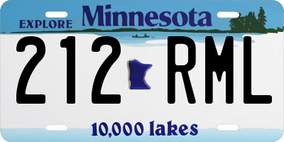 MN license plate 212RML