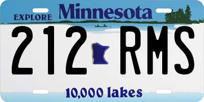 MN license plate 212RMS