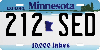 MN license plate 212SED