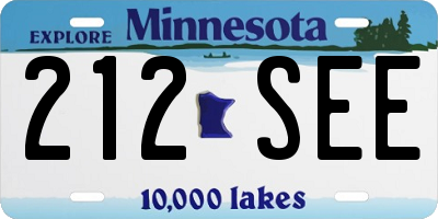 MN license plate 212SEE