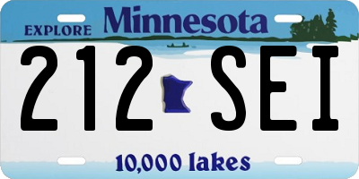 MN license plate 212SEI