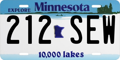 MN license plate 212SEW