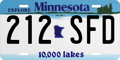 MN license plate 212SFD
