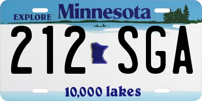 MN license plate 212SGA