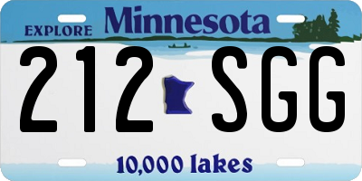 MN license plate 212SGG