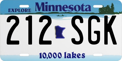 MN license plate 212SGK