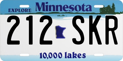 MN license plate 212SKR