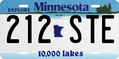 MN license plate 212STE