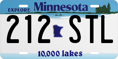 MN license plate 212STL