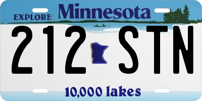 MN license plate 212STN