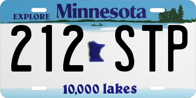 MN license plate 212STP
