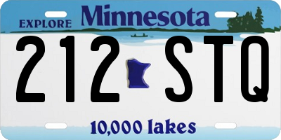 MN license plate 212STQ