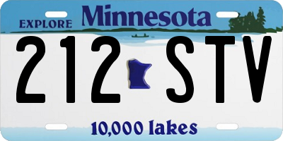 MN license plate 212STV