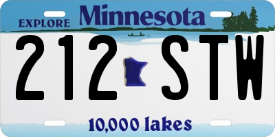 MN license plate 212STW