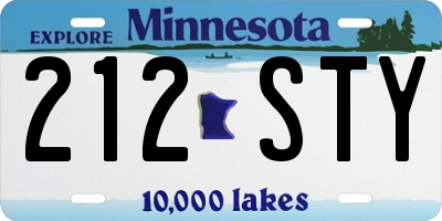 MN license plate 212STY