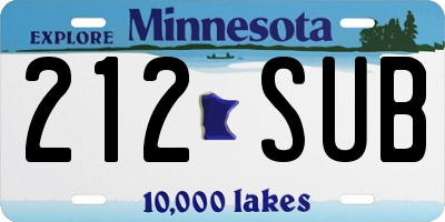 MN license plate 212SUB