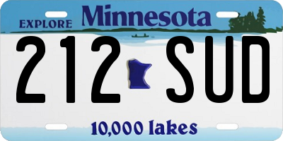 MN license plate 212SUD