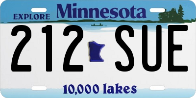 MN license plate 212SUE