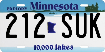 MN license plate 212SUK
