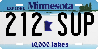 MN license plate 212SUP