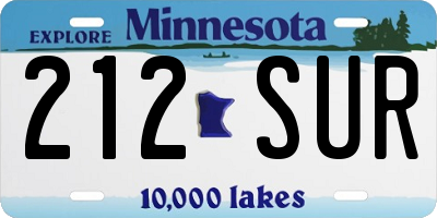 MN license plate 212SUR