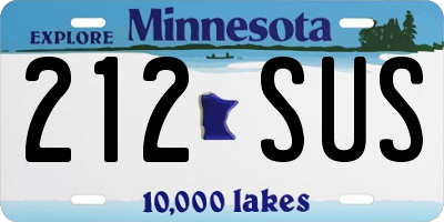 MN license plate 212SUS
