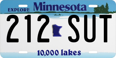 MN license plate 212SUT