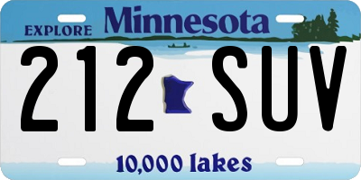 MN license plate 212SUV