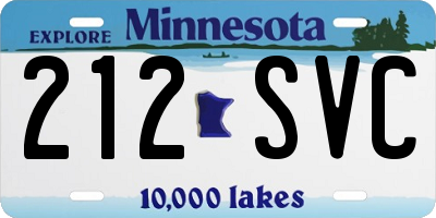 MN license plate 212SVC
