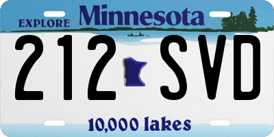 MN license plate 212SVD