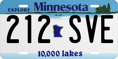 MN license plate 212SVE