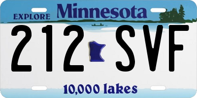MN license plate 212SVF