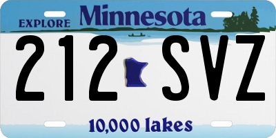 MN license plate 212SVZ