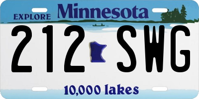 MN license plate 212SWG