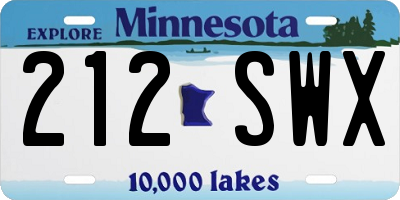 MN license plate 212SWX