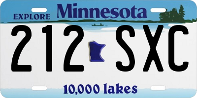 MN license plate 212SXC