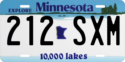 MN license plate 212SXM