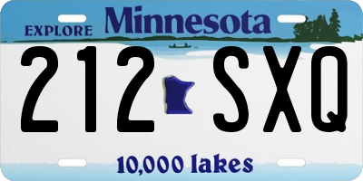 MN license plate 212SXQ