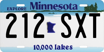 MN license plate 212SXT