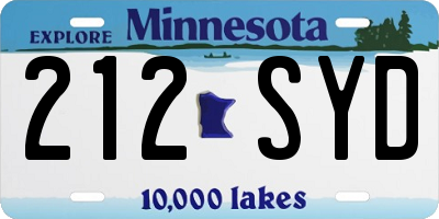 MN license plate 212SYD
